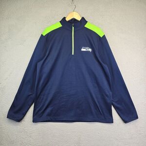 Seattle Seahawks Jacket Men L Blue Green Microsoft Full Zip Coat Water Resistant